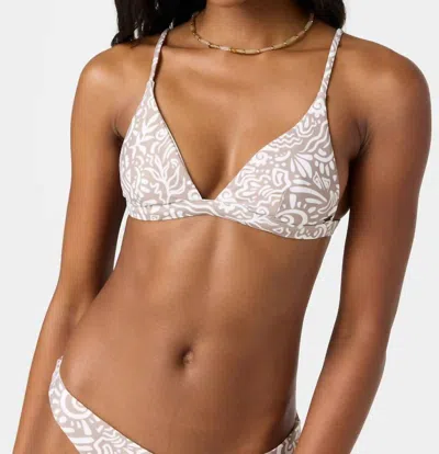 O'neill Saltwater Essentials Seaside Bikini Top In Dune In Multi