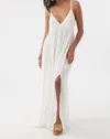 O'neill Juniors' Mel V-neck Sleeveless Slit-front Maxi Dress In White