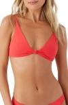 O'neill Saltwater Pismo Solids Bikini Top In Bittersweet