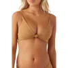 O'neill Saltwater Pismo Solids Bikini Top In Tobacco Brown