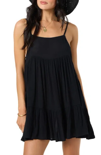 O'neill Saltwater Rilee Cover-up Minidress In Black