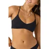 O'neill Saltwater Solids Huntington Lace-up Bikini Top In Black