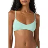 O'neill Saltwater Solids Huntington Lace-up Bikini Top In Green