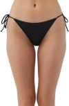 O'neill Saltwater Solids Maracas Bottom Womens Side Tie Polyester Swim Bottom Separates In Black