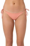 O'neill Saltwater Solids Maracas Side Tie Bikini Bottoms In Canyon Clay