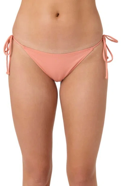 O'neill Saltwater Solids Maracas Side Tie Bikini Bottoms In Canyon Clay