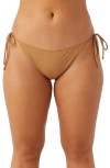 O'neill Saltwater Solids Maracas Side Tie Bikini Bottoms In Tobacco Brown