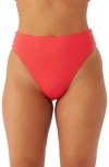 O'neill Saltwater Solids Max High Cut Bikini Bottoms In Bittersweet