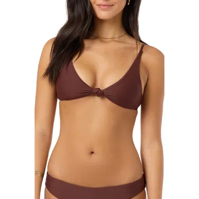 O'neill Saltwater Solids Pismo Bikini Top In Chocolate
