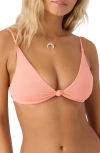 O'neill Saltwater Solids Pismo Bikini Top In Desert Flower