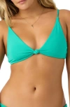 O'neill Womens Underwire Solid Bikini Swim Top In Peacock Green