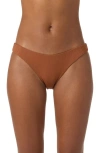 O'neill Saltwater Solids Rib Bikini Bottoms In Brown