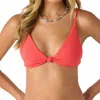 O'neill Saltwater Solids Rib Pismo Bralette Top In Cayenne In Red