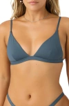 O'neill Saltwater Solids Seaside Triangle Bikini Top In Gray