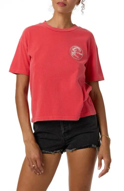 O'neill Salty Circle Cotton Graphic T-shirt In Red