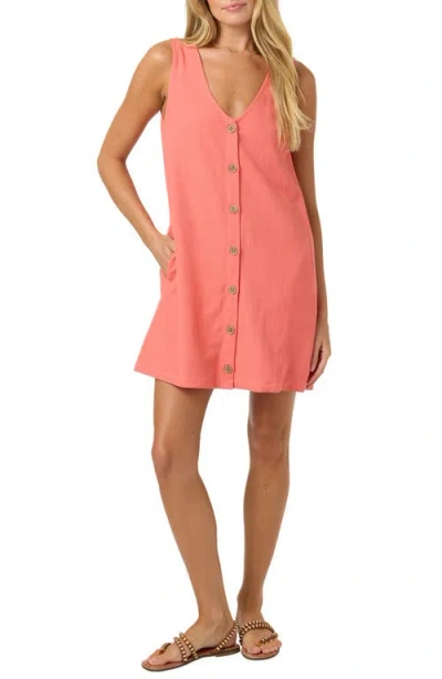 O'neill Sanders Button-up Minidress In Pink