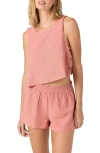 O'neill Sanders Side Button Crop Tank In Purple