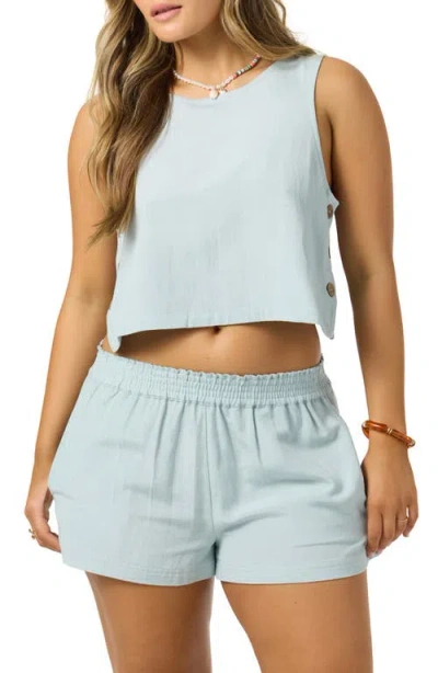 O'neill Sanders Side Button Crop Tank In Blue