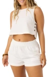O'neill Sanders Side Button Crop Tank In White