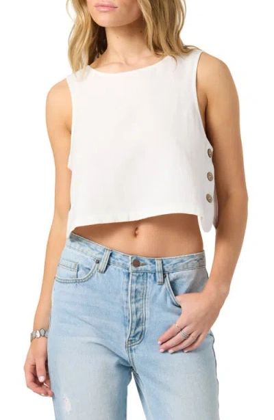 O'neill Sanders Side Button Crop Tank In White