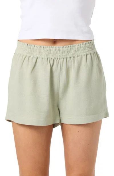 O'neill Sanders Smocked Waist Shorts In Green