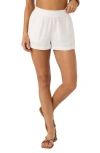O'neill Sanders Smocked Waist Shorts In White