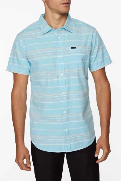 O'neill Seafarer Short Sleeve Woven Shirt In Aquarius In Blue