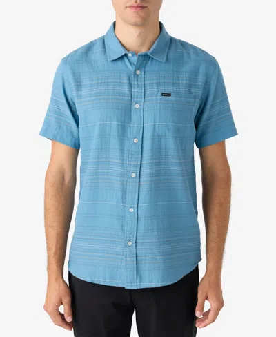 O'neill Seafaring Stripe Standard Shirt In Blue Shadow
