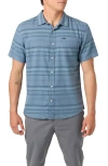 O'neill Seafaring Stripe Stretch Short Sleeve Button-up Shirt In Blue