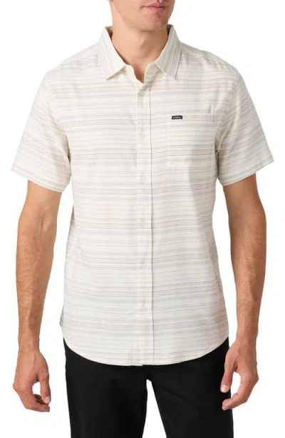 O'neill Men's Seafaring Stripe Short Sleeve Stretch Shirt In Natural
