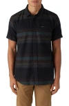 O'neill Seafaring Stripes Short Sleeve Button-up Shirt In Black
