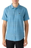 O'neill Seafaring Stripes Short Sleeve Button-up Shirt In Blue Shadow