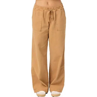 O'neill Sevie 2 Drawstring Cotton Twill Pants In Brown