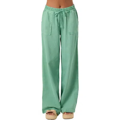 O'neill Sevie 2 Drawstring Cotton Twill Pants In Green