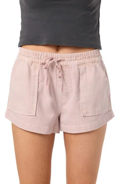 O'neill Sevie 2 Drawstring Cotton Twill Shorts In Pink