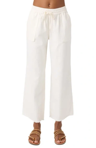 O'neill Sevie Drawstring Cotton Twill Pants In White