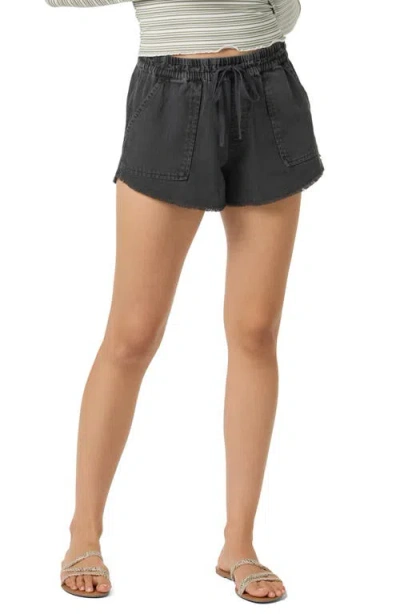 O'neill Sevie Drawstring Cotton Twill Shorts In Black