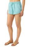 O'neill Sevie Drawstring Cotton Twill Shorts In Nile Blue