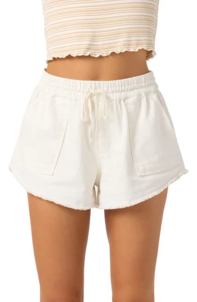 O'neill Sevie Drawstring Cotton Twill Shorts In White