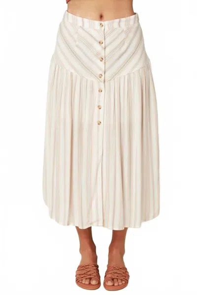 O'neill Shane Stripe Skirt In White In Neutral