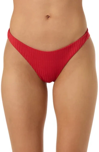 O'neill Shorebreak Hermosa Rib Bikini Bottoms In Red