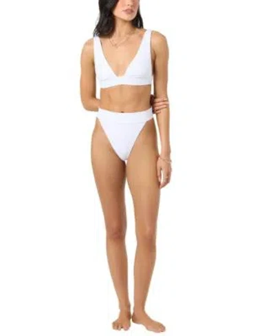 O'neill Oneill Shorebreak Rib Cancun Top High Rise Bikini Bottom In Blue