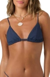 O'neill Shorebreak Rib Tanning Triangle Bikini Top In Blue