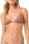 O'neill Shorebreak Rib Tanning Triangle Bikini Top In Brown
