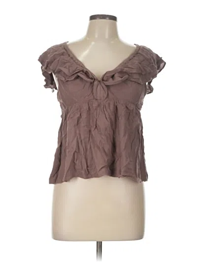 Pre-owned O'neill Short Sleeve Blouse In Brown