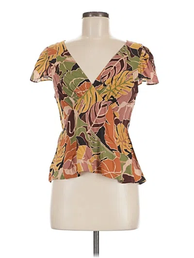 Pre-owned O'neill Short Sleeve Blouse In Brown