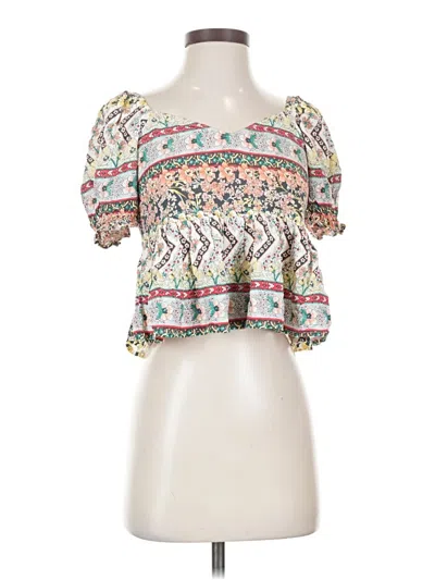 Pre-owned O'neill Short Sleeve Blouse In Ivory