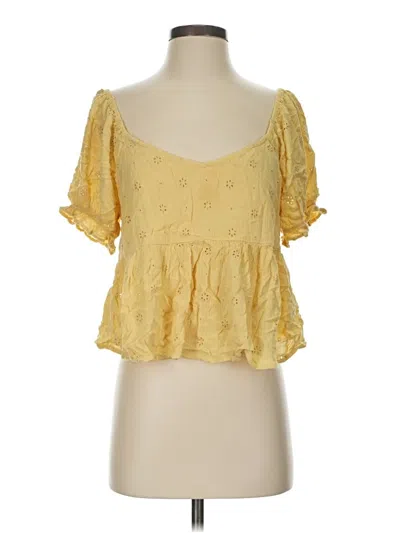Pre-owned O'neill Short Sleeve Blouse In Yellow