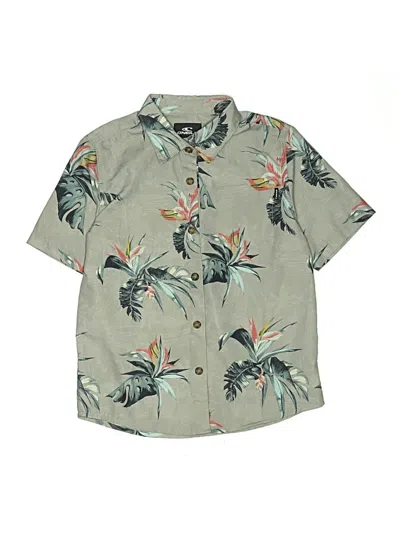 Pre-owned O'neill Kids' Short Sleeve Button Down Shirt In Gray