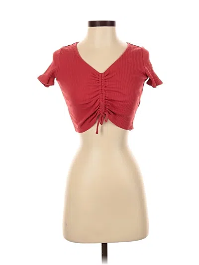 Pre-owned O'neill Short Sleeve Top Red Sweetheart Neckline Tops